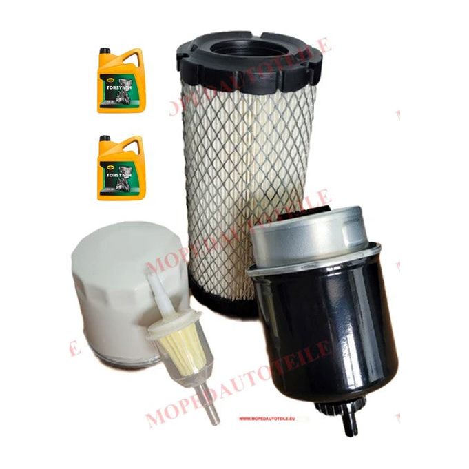 Onderhoudspakket + 2L motorolie 5W30 Lombardini 442/492/480 DCI oliefilter luchtfilter dieselfilter (2x)