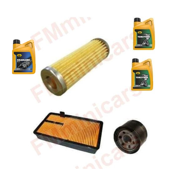 Onderhoudspakket + 2L Motorolie(10W40)+ 1L Versnellingsolie(80W90), Aixam Z402 Oliefilter Luchtfilter Dieselfilter Kubota