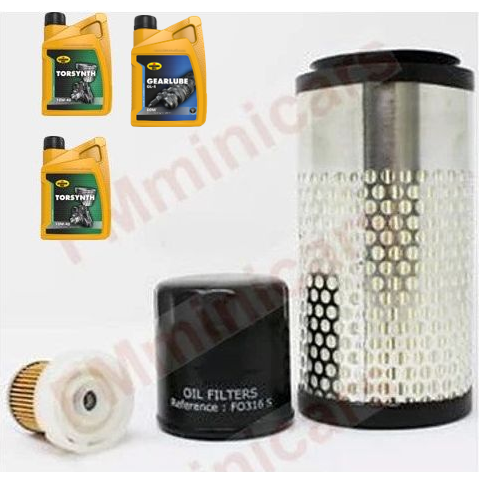 Maintenance package + 2L engine oil (10W40) + 1L gear oil (80W90), Aixam Z482 oil filter air filter diesel filter Kubota