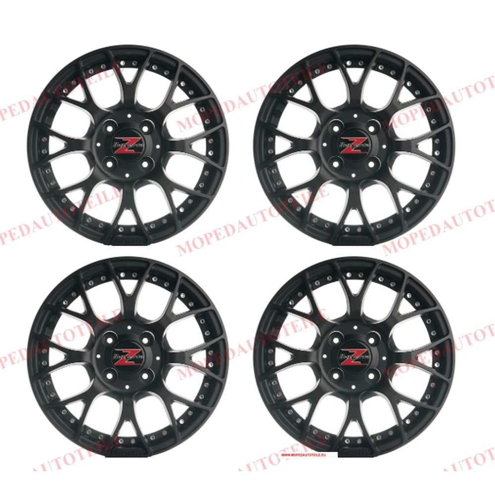 Set van 4 velgen (zwart) 14 (inch) Ligier (JS50 Ph1 /J50L Ph3 /JS60), Microcar (Mgo4)