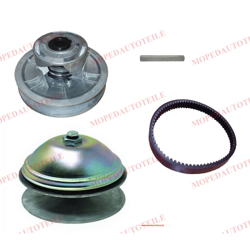 Vario motorzijde + versnellingsbakzijde + aandrijfriem (042/3MDP23A) + (spie/woodruff-spie), Aixam (2008-2013)