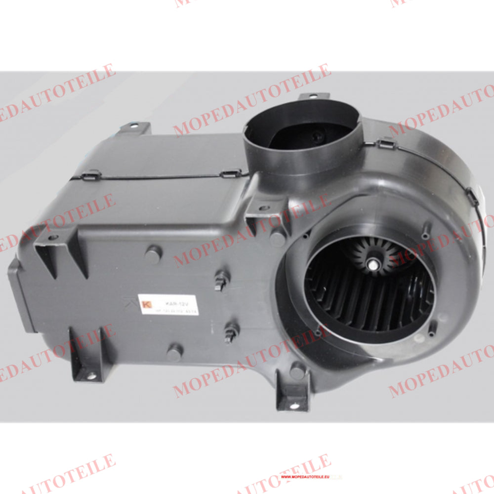 Heating complete housing with cooler, motor and exchanger, fan