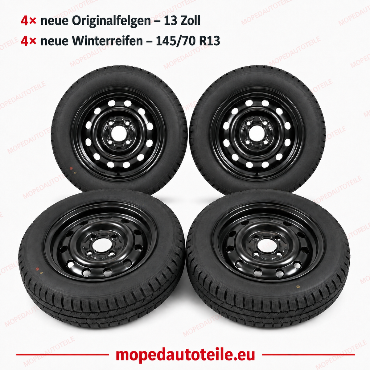 Set of 4 new original rims + 4 new winter tires 13 inch Ligier Microcar 