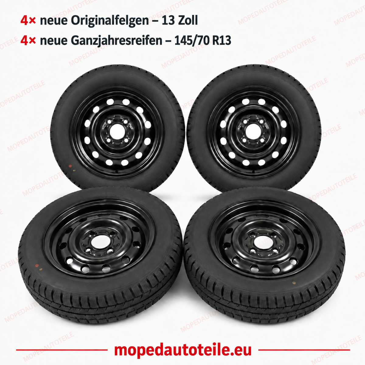 Set of 4 new original rims + 4 new all-season tires 13 inch Ligier Microcar 